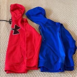 Under Armour and Nike Hoodie Bundle- Red and Blue
